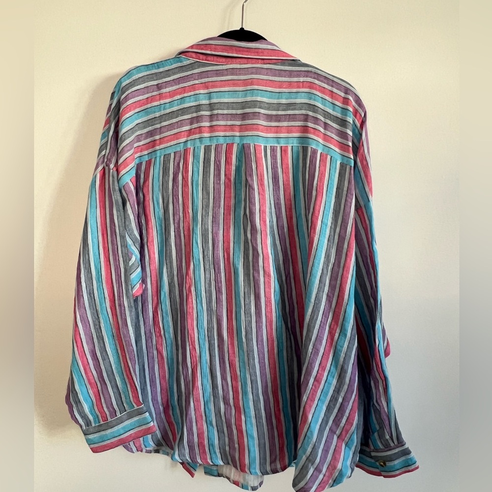 Easel Striped Multicolor Button-Up Shirt - Picture 2 of 4
